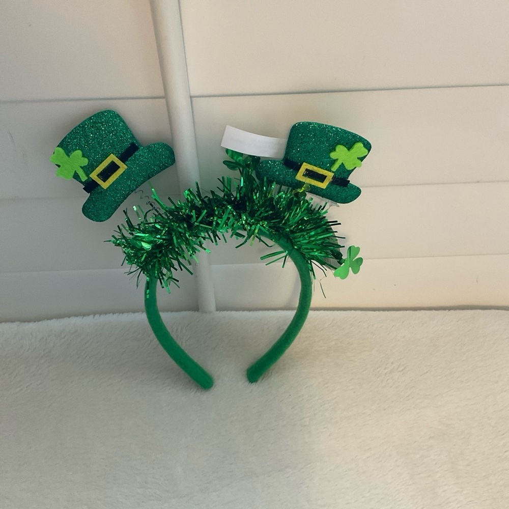 Sparkling Green Leprechaun Hat Headband for Kids